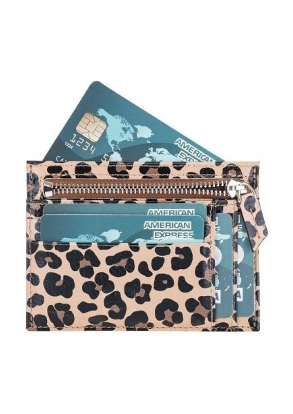 Zip Deri Fermuarlı Kartlık Zpch Leo-Ne Leopar indirimleri