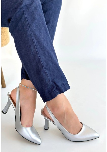 Mtxdpn Feey Gümüş Cilt Topuklu Ayakkabı (Numara: 39) modelleri