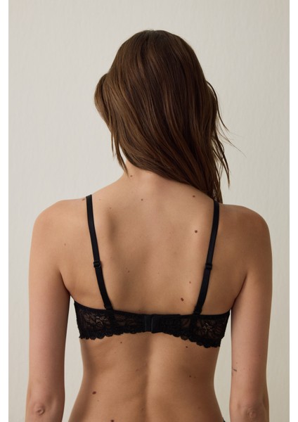 Siyah Lotus Lace Sütyen
