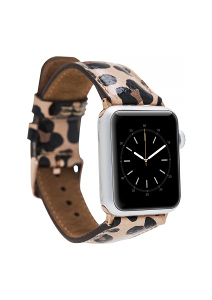 Apple Watch Uyumlu Deri Kordon 42-44-45MM Leopar Ne