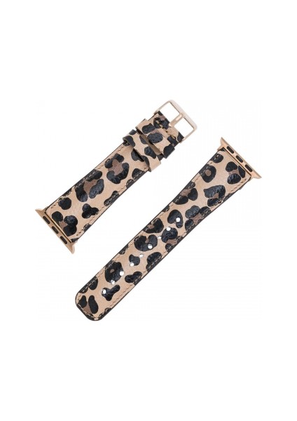 Apple Watch Uyumlu Deri Kordon 42-44-45MM Leopar Ne fırsatları