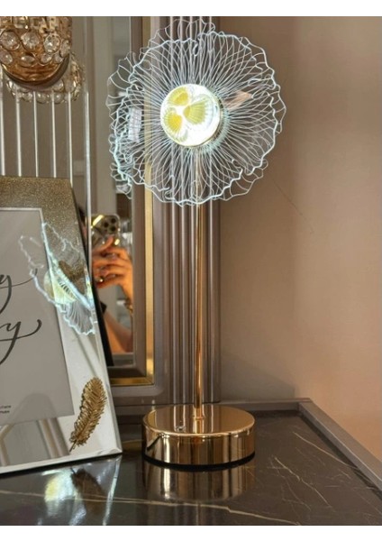 Çiçek Tasarımlı LED Masa Lambası