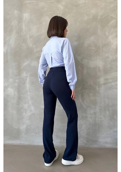 Mtxdpn Önü Cumalı Ithal Krep Pantolon Lacivert (Beden: M) fiyatları