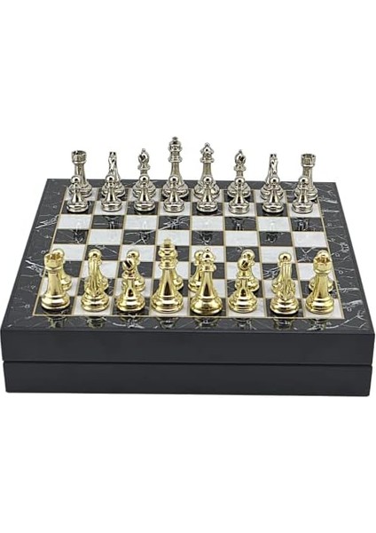 Büyük Boy Metal Klasik Satranç Tk. Parlak ve Mermer Desenli Sandıklı Mdf TAHTASI(36X36X6 Cm.) fiyatları