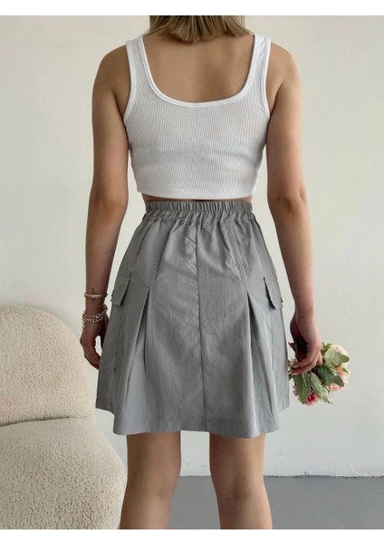 Mtxdpn Cepli Paraşüt Etek S241021 Gri (Beden: M) fiyatları