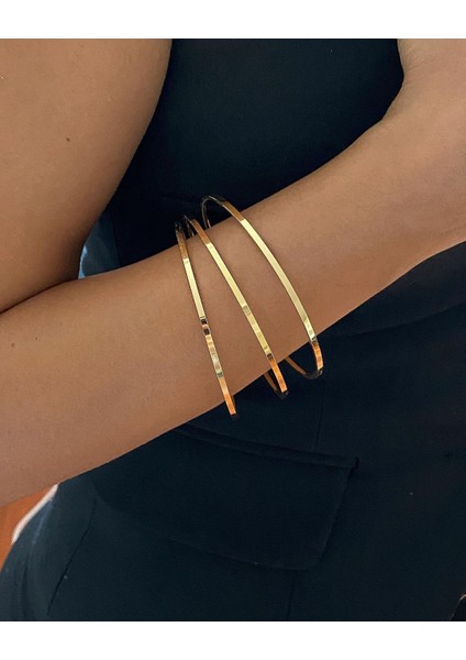 2 Yıl Garantili 3'lü Ajda Bilezik Paslanmaz Çelik Üzeri 14 Ayar Altın Kaplama fiyatları