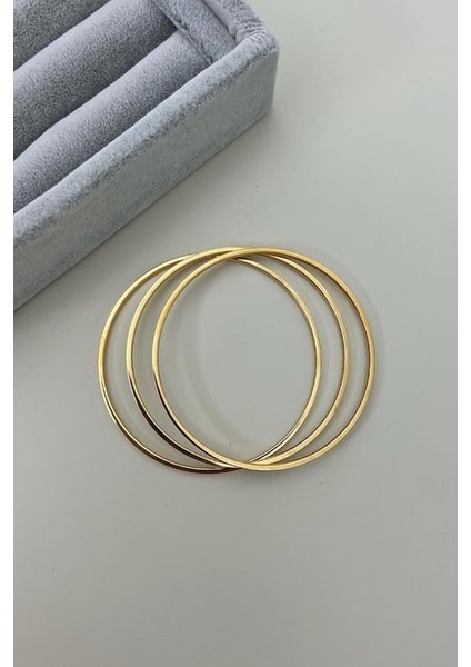 2 Yıl Garantili 3'lü Ajda Bilezik Paslanmaz Çelik Üzeri 14 Ayar Altın Kaplama modelleri