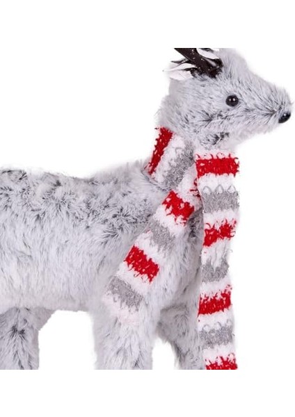 Yılbaşı Süsü Atkılı Geyik Gri 20X30 Cm. modelleri