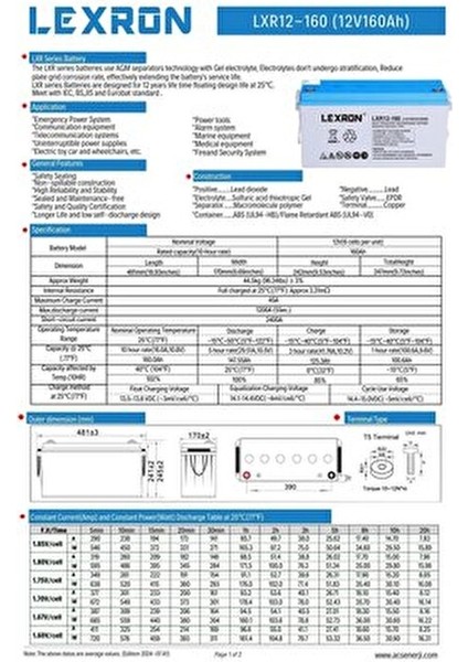 160 Ah Jel Akü 12 V Voltaj ile Dayanıklı ve Güvenilir Enerji Kaynağı indirimleri