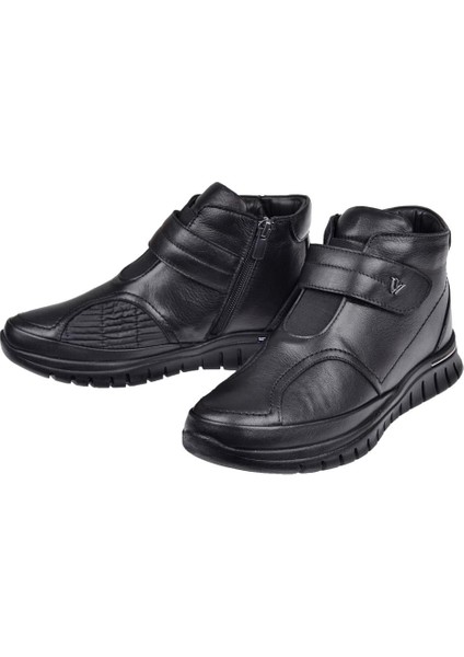 Hakiki Deri Comfort Kadın Bot VOY-9411 Siyah