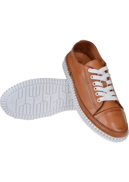 Hakiki Deri Comfort Kadın Ayakkabı PLM-413108 Taba