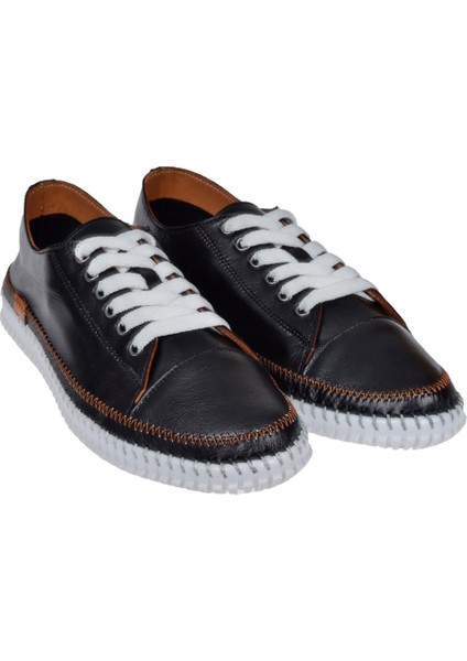 Hakiki Deri Comfort Kadın Ayakkabı PLM-413108 Siyah