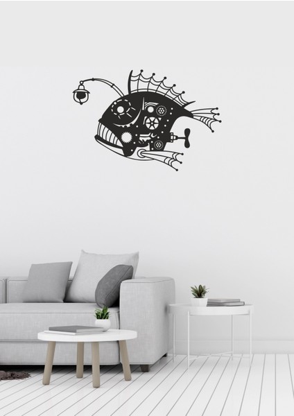 Pirhana Oranda Balığı Figürlü Dekoratif Metal Tablo