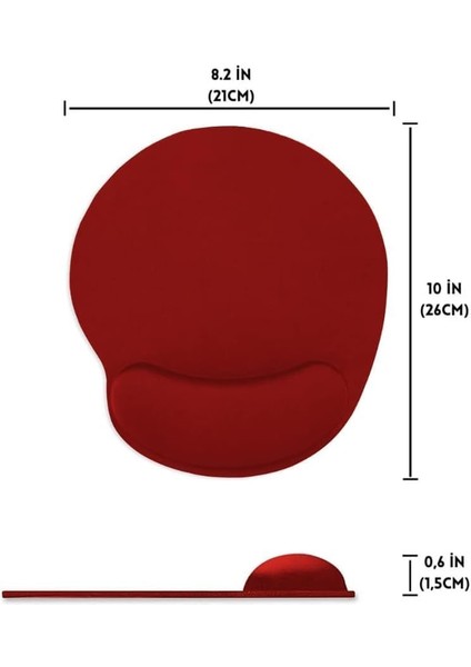 Mouse Pad Bilek Destekli Jel Mouse Pad,ergonomik Kaymaz Taban,oyun ve Ofis Için Fare Altlığı,suya Dayanıklı, Renk Seçenekli, 26X21CM Ideal Ölçü (Kırmızı) fiyatları