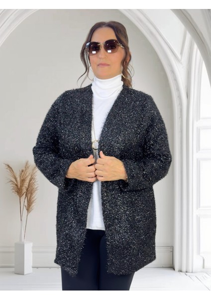 Simli Ip Örgü Uzun Kol Kapamasız Hırka Ceket fiyatları