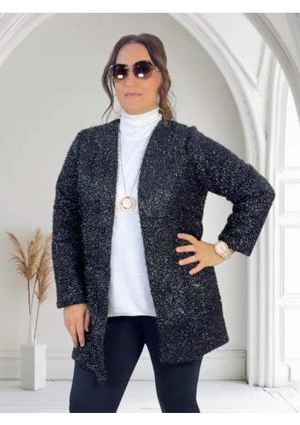 Simli Ip Örgü Uzun Kol Kapamasız Hırka Ceket modelleri