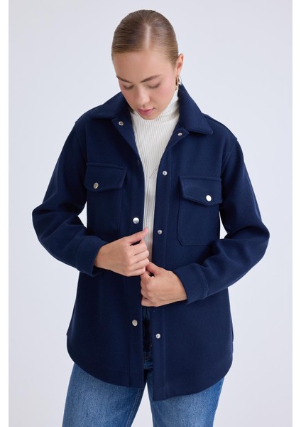 Düşük Omuz Cepli Kaşe Ceket indirimleri