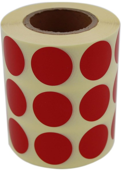 Etiketler, Hazır Al Hızlı Al 25MM Yuvarlak Etiket Kalıcı Renk Kodu Nokta Çıkartmaları, Rulo Başına 2500 Etiket, Kaplamalı Rulo Etiket Yan Yana 3lü (Kırmızı)