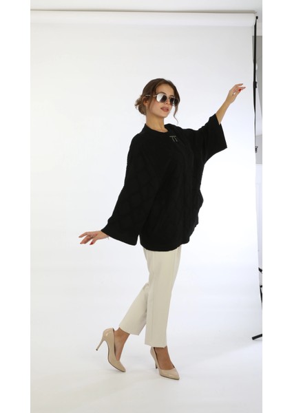 Büyük Beden Yakası Taşlı Triko Ceket fırsatları