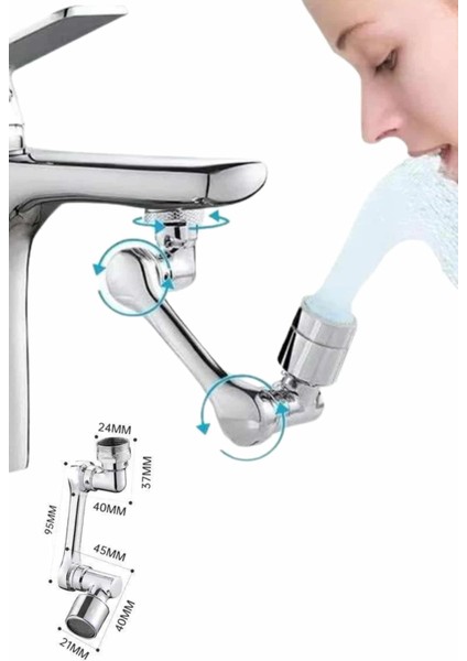 Bfs Mutfak Musluk Başlığı 1080 Derece Dönebilir Oynar Başlıklı Musluk Aparatı indirimleri