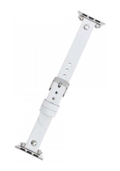 Apple Watch Uyumlu Deri Kordon 38-40-41MM St F3 Beyaz modelleri