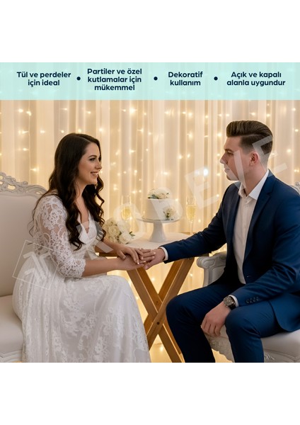 3x3 Metre Peri LED Kumandalı Perde Asma Kancalı Peri LED Yılbaşı LED Gün Işığı LED Işık 8 Modlu Parti Işığı Dekoratif Işık LED Saçak LED Işık Perde LED Yılbaşı Dekorasyon modelleri