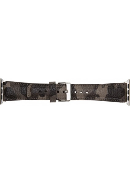 Apple Watch Uyumlu Deri Kordon 42-44-45MM Kamuflaj Bej modelleri