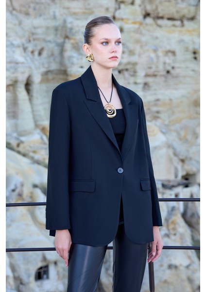 Tek Düğme Vatkalı Ceket