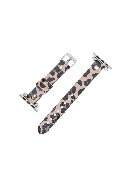 Apple Watch Uyumlu Deri Kordon 42-44-45MM St Leopar Ne fırsatları