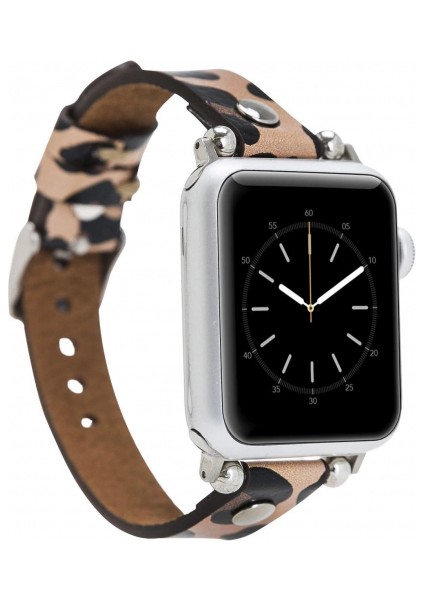 Apple Watch Uyumlu Deri Kordon 42-44-45MM St Leopar Ne indirimleri