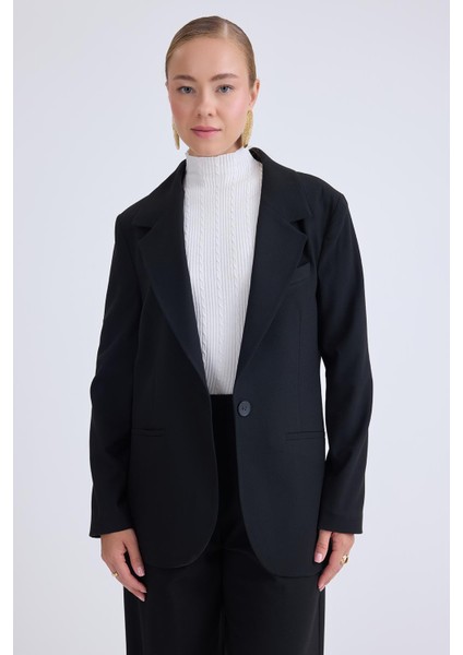 Önden Tek Düğme Kapamalı Blazer Ceket indirimleri