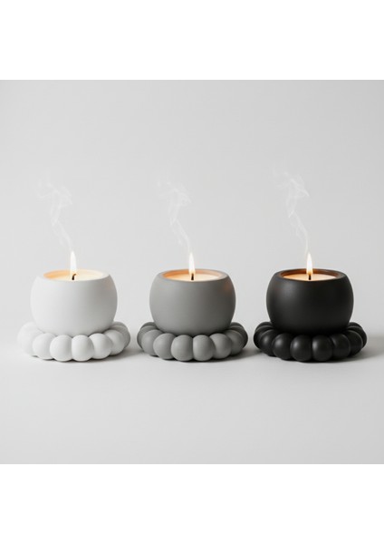 El Yapımı Beton Küre Mumluk ve Baloncuk Tepsisi Seti, Modern Ev Dekorasyonu modelleri