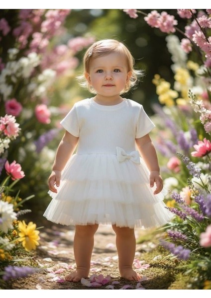 Kız Çocuk Kat Kat Tüllü Elbise