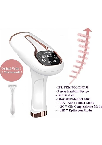 Buz Lazer Epilasyon 999.999 Atım- Cilt Gençleştirici- Giderici- Lazer Epilasyon Aleti