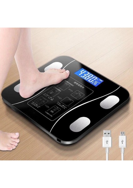 Akıllı Kablosuz Dijital Banyo ve Vücut Yağ Ağırlık Ölçeği Vücut Kompozisyonu Analizörü Bluetoothlu Tartı