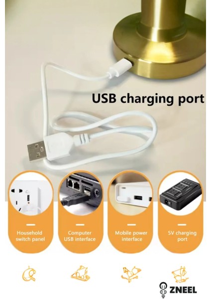 Dokunmatik Şarjlı Masa Lambası-3 Işık Renkli, Dimlenebilir, Type-C Girişli, 1800 Mah Bataryalı indirimleri