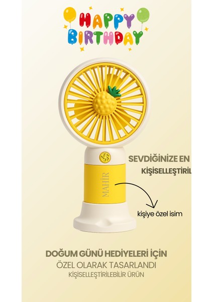 Kişiye Özel Isimli Mini Fan Soğutucu Vantilatör Kişiselleştirilmiş Hediyelik Şarjlı Mini Fan