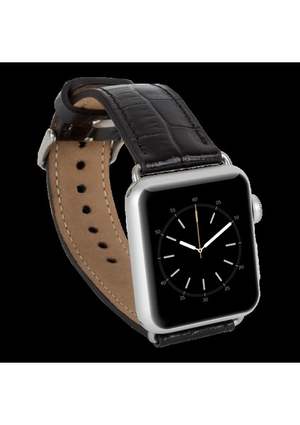 Apple Watch Uyumlu Deri Kordon 42-44-45MM Kroko Siyah fiyatları