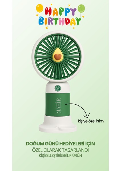 Kişiye Özel Isimli Mini Fan Soğutucu Vantilatör Kişiselleştirilmiş Hediyelik Şarjlı Mini Fan