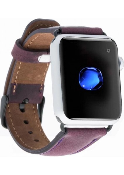 Apple Watch Uyumlu Deri Kordon 38-40-41MM G7 Mor