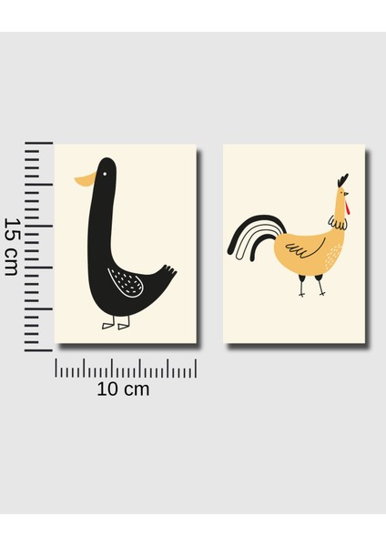 Hayvan Figürlü Poster Seti 10 Adet,çerçevesiz Sevimli Çiftlik Hayvanları,çocuk Odası Duvar Dekoru, Kreş Için Poster modelleri