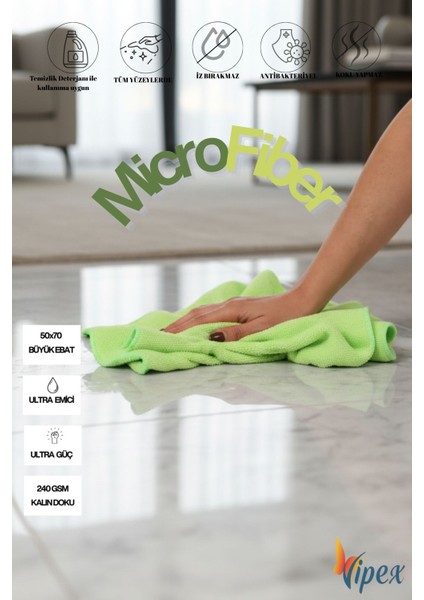 50X70 cm Ekstra Dokuma Güçlü Sonuç 240 Gsm Mikrofiber Bez