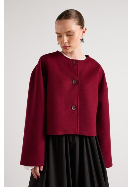 Kısa Kaşe Seyyar Atkılı Kısa Astarlı Kaban Bordo fiyatları