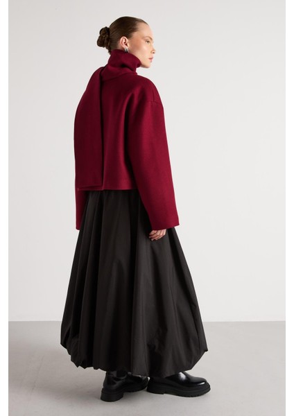 Kısa Kaşe Seyyar Atkılı Kısa Astarlı Kaban Bordo indirimleri