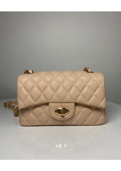 Kapitone Örme Zincirli Kadın El ve Omuz Çantası