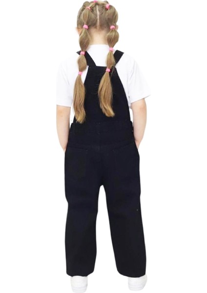 Kız Çocuk Taş Süslemeli Jean Salopet Elbise 8-13 Yaş 12388 modelleri