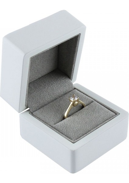 Ahşap Yüzük Kutusu -Beyaz Gri Gömmeli fırsatları