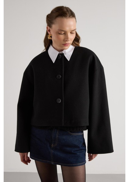 Kısa Kaşe Seyyar Atkılı Kısa Astarlı Kaban Siyah modelleri