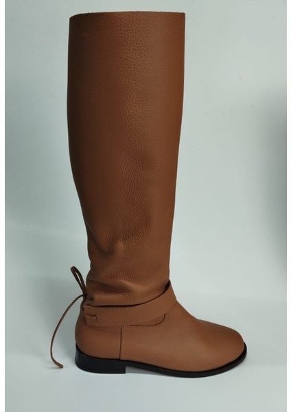 Kadın Hakiki Deri Körüklü Yarım Astar Taba Floter Çizme modelleri