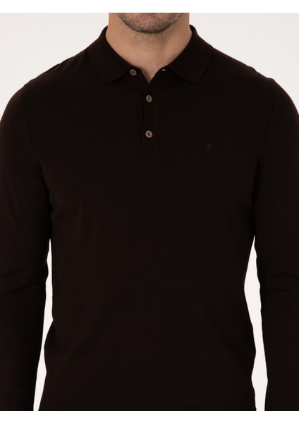 Erkek Kahverengi Regular Fit Basic Kazak 50318855-VR029